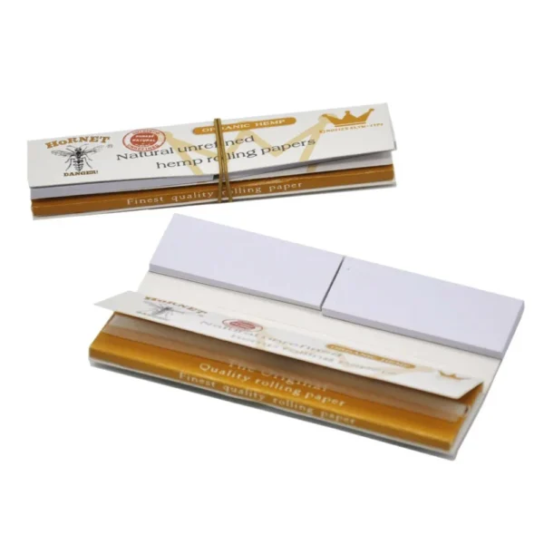 Hornet Organic Hemp White King-Size Slim Rolling Paper + Tips
